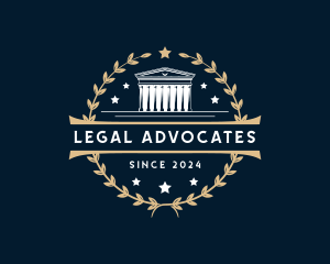 Legal Courthouse Wreath logo design