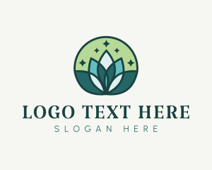 Geometric - Lotus Flower Sparkle logo design