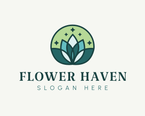 Lotus Flower Sparkle logo design