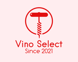 Sommelier - Red Wine Corkscrew logo design