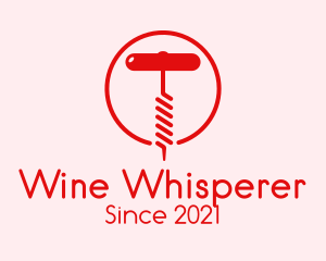 Sommelier - Red Wine Corkscrew logo design