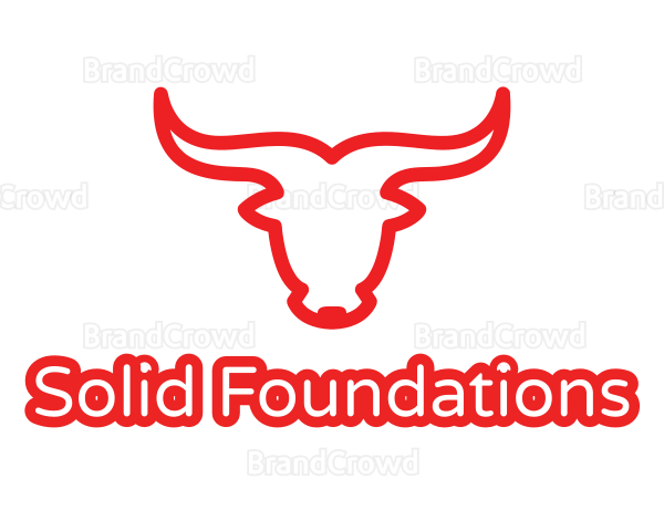 Red Outline Bull Logo