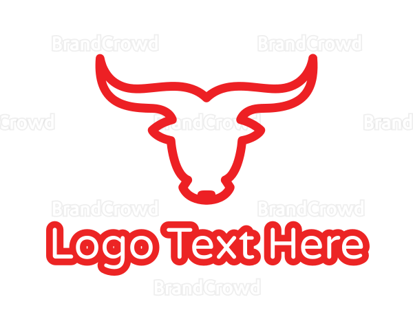 Red Outline Bull Logo