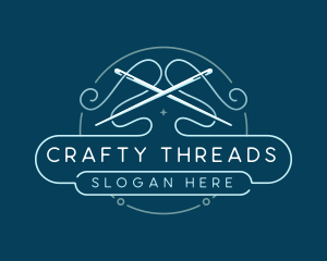 Needle Sewing Thread logo design