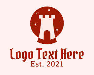 Castle - Turret Tower Silhouette logo design