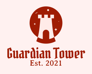 Turret Tower Silhouette logo design