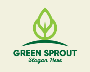 Eco Leaf Sprout logo design