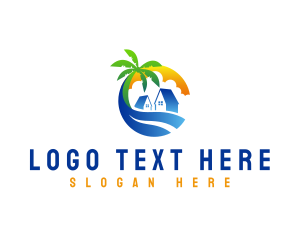 Coconut Tree - Tropical Beach House logo design