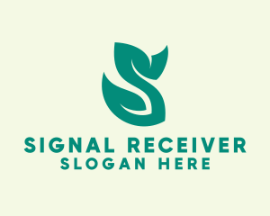 Green Leaf Letter S  logo design