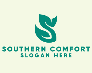 Green Leaf Letter S  logo design