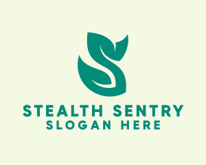 Green Leaf Letter S  logo design