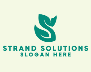 Green Leaf Letter S  logo design