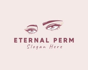 Perm - Female Eyelash Beauty logo design