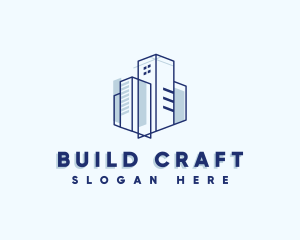 Building Contractor Blueprint logo design