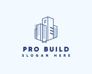 Building Contractor Blueprint logo design