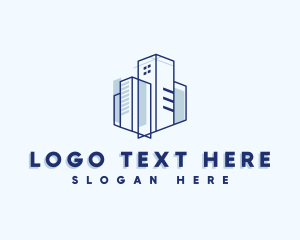 Geometric - Building Contractor Blueprint logo design