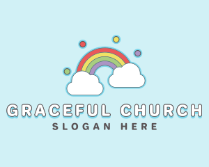 Daycare - Rainbow Sky Cloud logo design