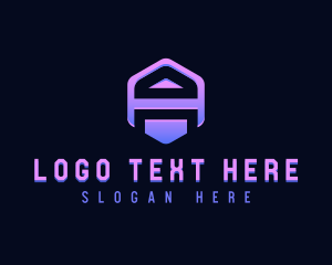 Futuristic - Hexagon Technology Application Letter A logo design
