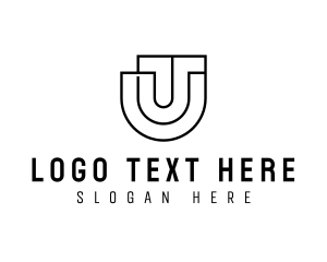 N - Simple Company Geometric Letter U logo design