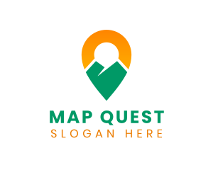 Maps - Mountain Travel Location Pin logo design