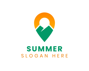 Mountain Travel Location Pin logo design