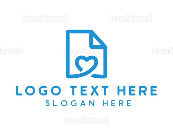 Love Paper Document Logo