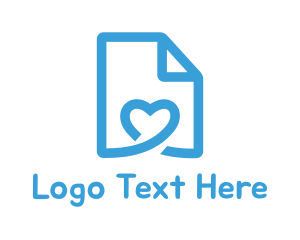 Paper - Heart Paper Document logo design