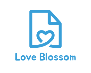 Romance - Heart Paper Document logo design
