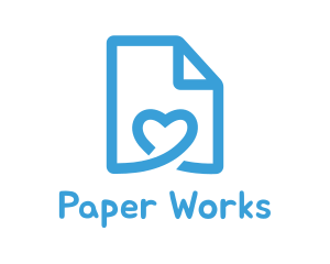Document - Heart Paper Document logo design