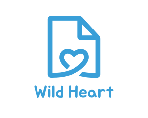 Heart Paper Document logo design