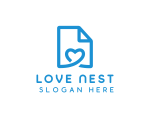 Love Paper Document logo design