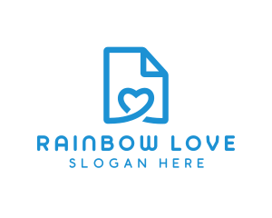 Love Paper Document logo design