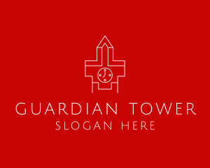 Abstract Clock Tower logo design