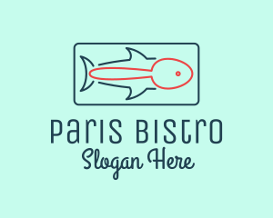 Fish Restaurant Outline  logo design