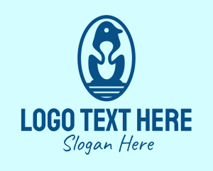 Penguin - Blue Penguin Egg logo design