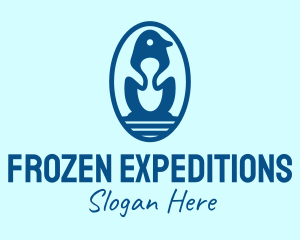 Antarctic - Blue Penguin Egg logo design
