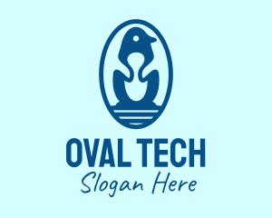 Oval - Blue Penguin Egg logo design
