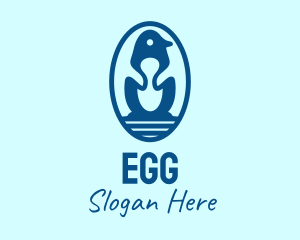 Blue Penguin Egg logo design