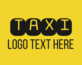 Cab - Black & Yellow Taxi Text logo design