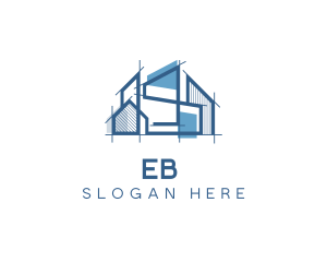 Home Builder - Blueprint Architecture Engineering logo design