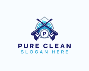 Pressure Washing Water Droplet logo design