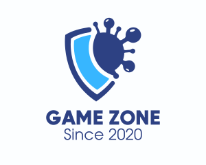 Defense - Blue Virus Protection Shield logo design