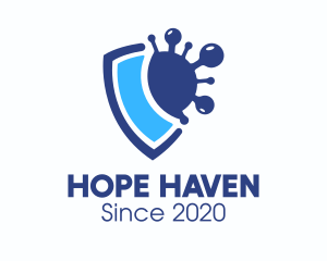 Covid 19 - Blue Virus Protection Shield logo design