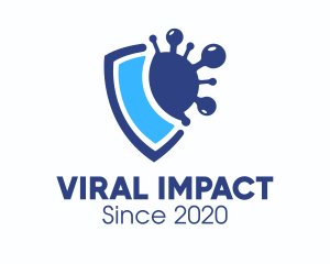 Infection - Blue Virus Protection Shield logo design
