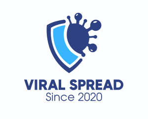 Infection - Blue Virus Protection Shield logo design