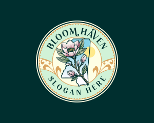 Mississippi Bloom Magnolia Flower logo design