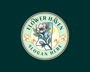 Mississippi Bloom Magnolia Flower logo design