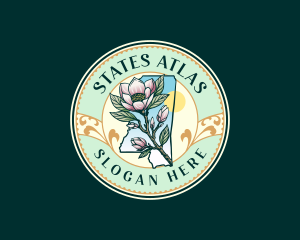 Mississippi Bloom Magnolia Flower logo design