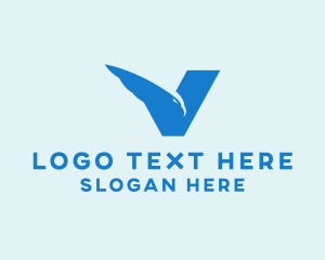 Airline - Eagle Letter V logo design