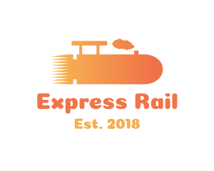 Railway - Orange Bullet Locomotive logo design